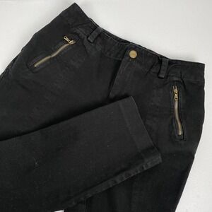 Lauren Ralph Lauren Petite Jeans Women's Size 4P Black Zipper Pocket Grunge‎